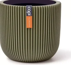 Capi nature groove indoor bol bloempot 17x15 cm groen