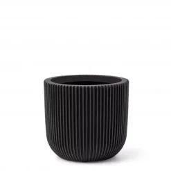 Capi nature groove indoor bol bloempot 9x8 cm zwart