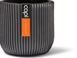 Capi nature groove indoor bol bloempot 9x8 cm zwart