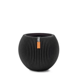 Capi nature groove indoor bol bloempot 12x10 cm zwart