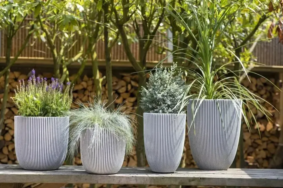 Capi nature groove nl bol bloempot 43x41 cm ivoor