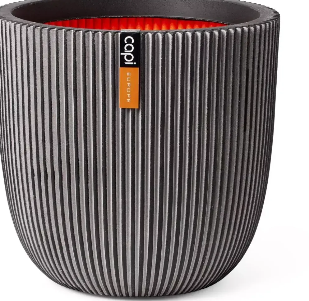 Capi nature groove nl bol bloempot 43x41 cm antraciet