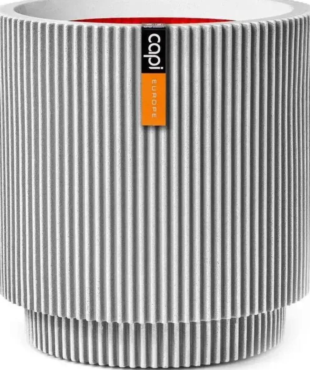 Capi nature groove nl cilinder vaas 44x46 cm ivoor