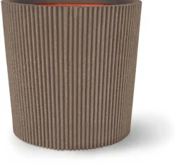 Capi nature groove nl conisch vaas 36x34 cm warme taupe