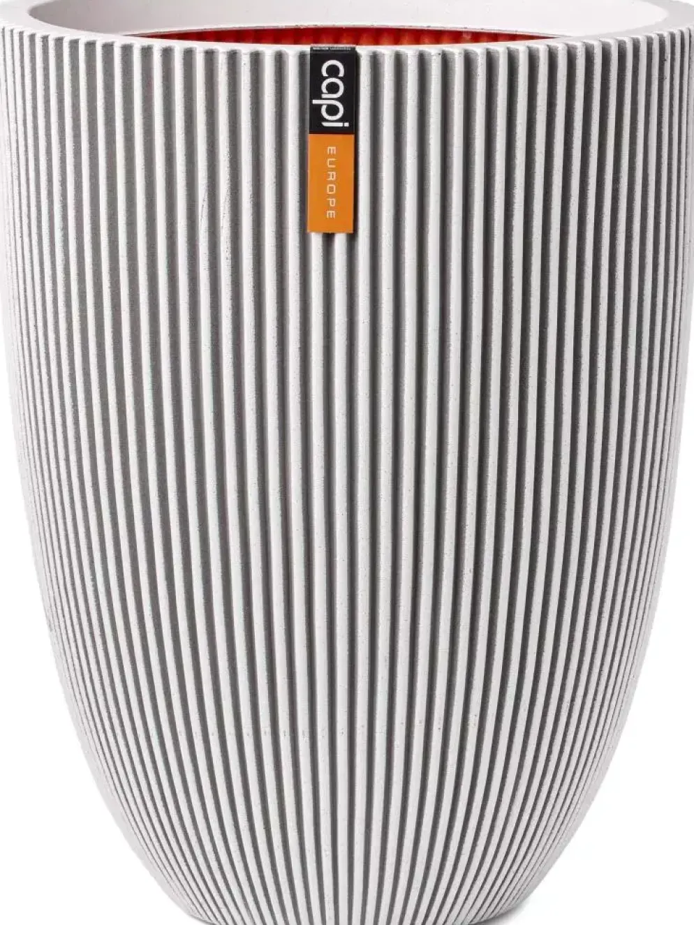Capi nature groove nl elegant laag vaas 34x46 cm ivoor
