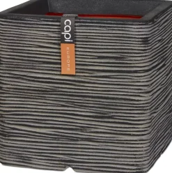 Capi nature rib nl kunststof plantenbak 40x40x40 cm antraciet