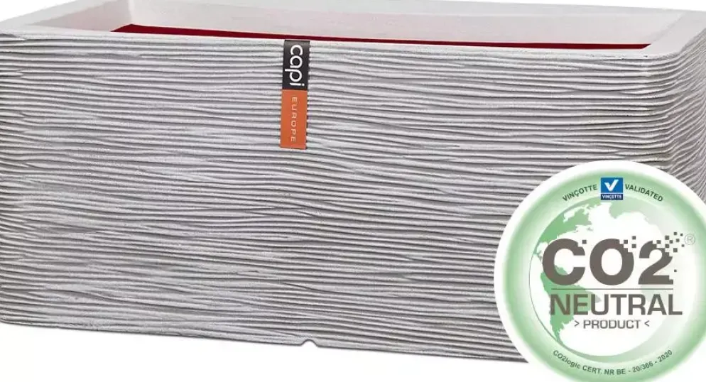 Capi nature rib nl kunststof plantenbak 73x39x32 cm ivoor
