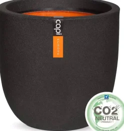 Capi urban smooth nl bloempot egg 54x52 cm zwart