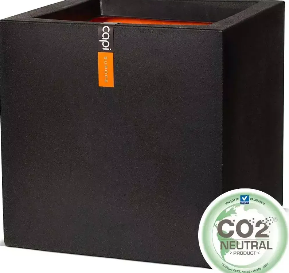 Capi urban smooth nl plantenbak square 50x50x50 cm zwart