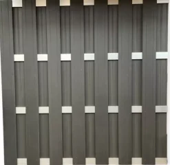 Composiet WPC schutting zwart/Alu 180x180cm