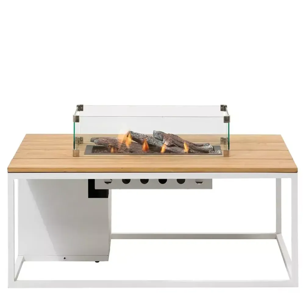 Cosi Fires vuurtafel cosiloft 120 lounge table white/teak