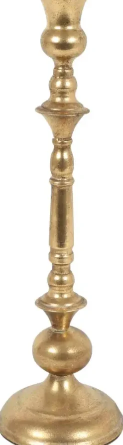 Countryfield kandelaar metaal wessel 12.5x12.5x42.5cm goud