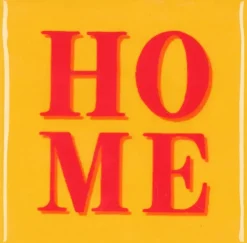 Daan Kromhout Design tegeltje keramiek home 10x10cm yellow