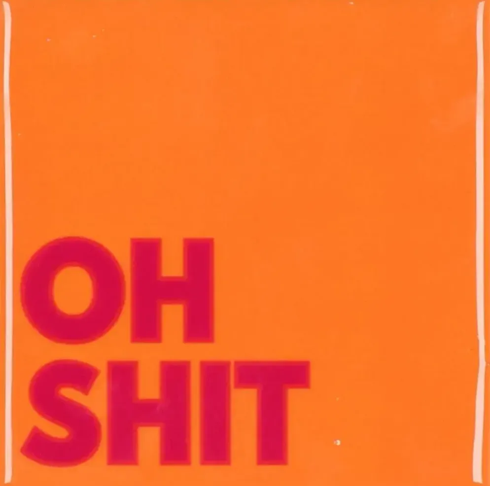 Daan Kromhout Design tegeltje keramiek oh shit 10x10cm orange
