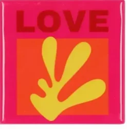 Daan Kromhout Design tegeltje keramiek love 10x10cm multi