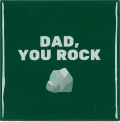 Daan Kromhout Design tegeltje keramiek dad you rock 10x10cm green