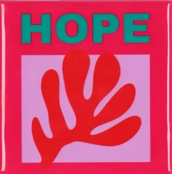 Daan Kromhout Design tegeltje keramiek hope 10x10cm pink