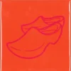 Daan Kromhout Design tegeltje keramiek klompen 10x10cm orange