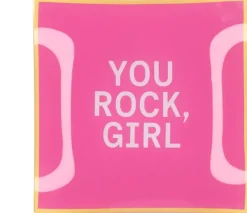 Daan Kromhout Design tegeltje glas you rock girl 18x18cm