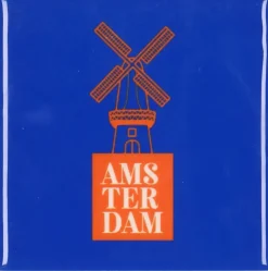 Daan Kromhout Design tegeltje keramiek amsterdam 10x10cm blue