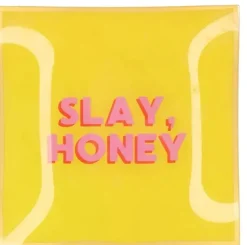 Daan Kromhout Design tegeltje glas slay, honey 18x18cm