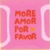 Daan Kromhout Design tegeltje glas more amor for favor 18x18cm