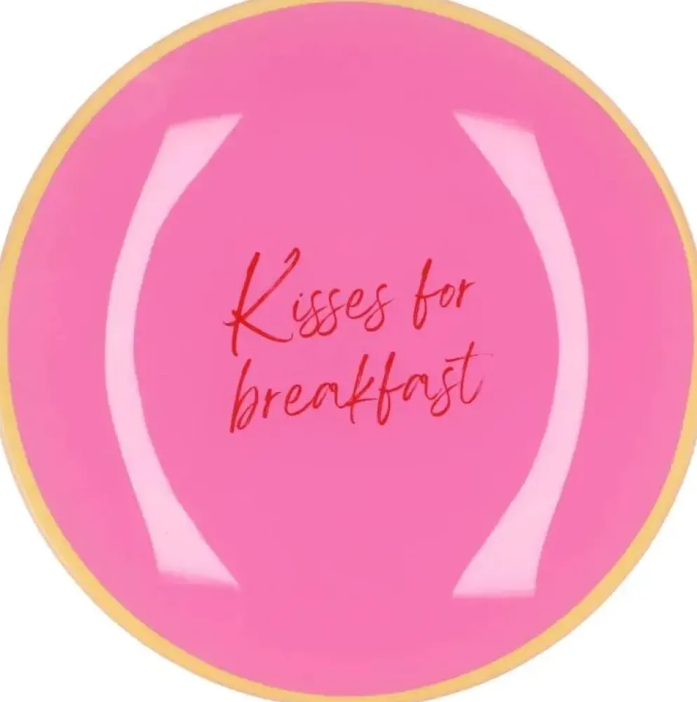 Daan Kromhout Design tegeltje glas kisses for breakfast 18x18cm