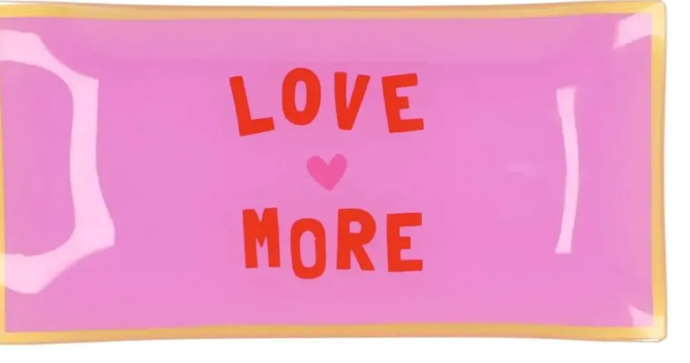 Daan Kromhout Design tegeltje glas love more 20x10cm