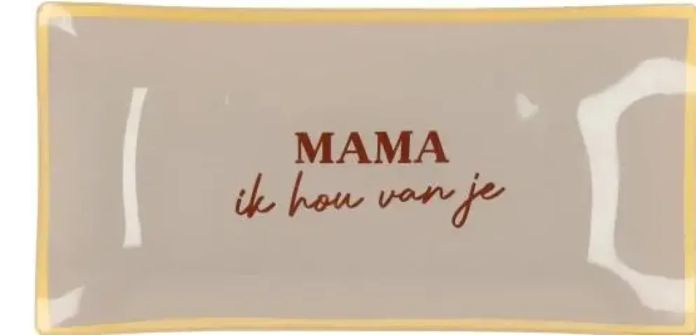 Daan Kromhout Design tegeltje glas mama ik hou van je 20x10cm