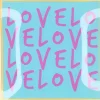Daan Kromhout Design tegeltje glas love love love 18x18cm