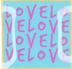 Daan Kromhout Design tegeltje glas love love love 18x18cm
