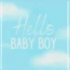 Daan Kromhout Design tegeltje keramiek hello baby boy 10x10cm blue