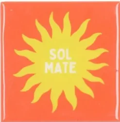 Daan Kromhout Design tegeltje sol mate 10x10cm yellow