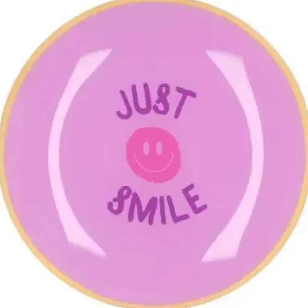 Daan Kromhout Design tegeltje glas just smile 18x18cm