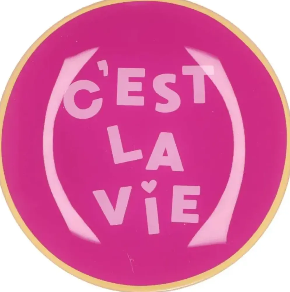 Daan Kromhout Design tegeltje glas cést la vie 18x18cm