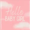 Daan Kromhout Design tegeltje keramiek hello baby girl 10x10cm pink