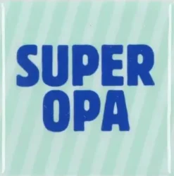 Daan Kromhout Design tegeltje super opa 10x10cm blauw