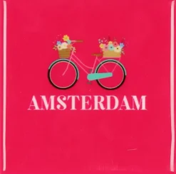 Daan Kromhout Design tegeltje keramiek amsterdam 10x10cm pink