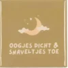 Daan Kromhout Design tegeltje keramiek oogjes dicht 10x10cm bruin
