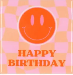 Daan Kromhout Design tegeltje keramiek happy birthday 10x10cm multi