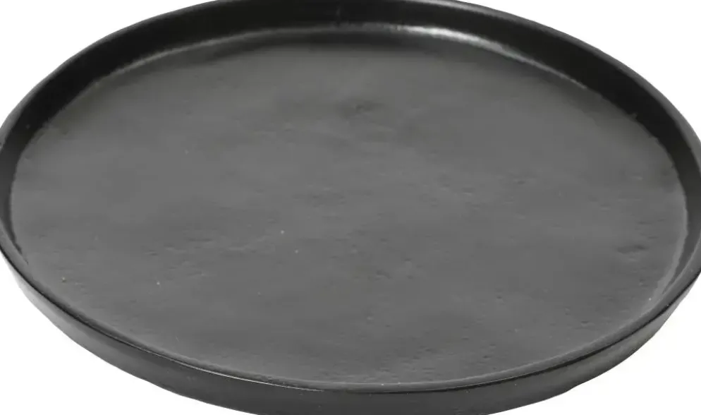 Decoris decoratiebord aluminium rond 35x2.5cm zwart