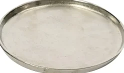 Decoris decoratiebord aluminium rond 35x2.5cm zilver