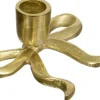 Decoris kandelaar aluminium strik 12x9.5x5cm goud