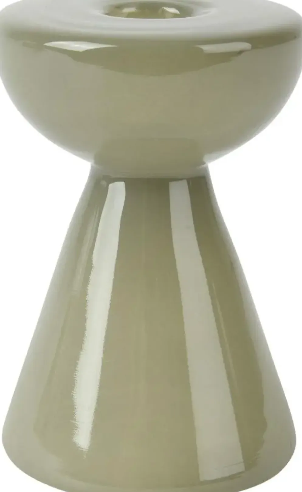 Decoris kandelaar glas deco 8x12cm groen
