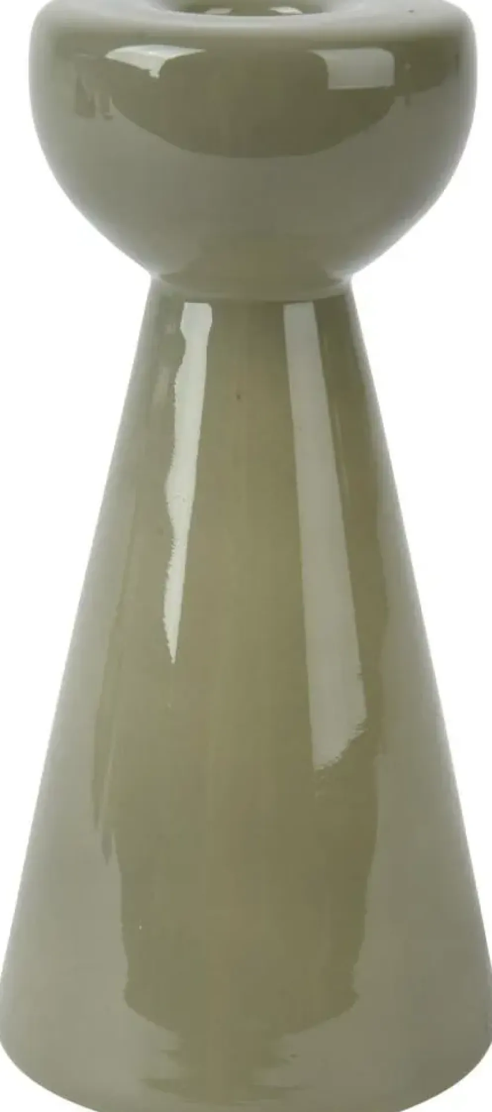 Decoris kandelaar glas deco 8x17cm groen