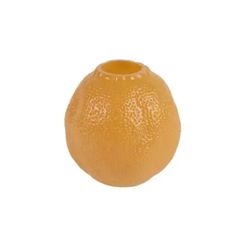 Decoris vaas glas deco 18x17.8cm geel