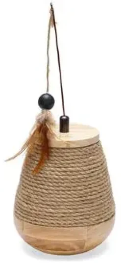 Designed by Lotte kattenspeelgoed tuimel Mae hout d15h18cm beige
