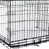 Draadkooi 2-deurs zwart met plastic lade, 91x55x65 cm.