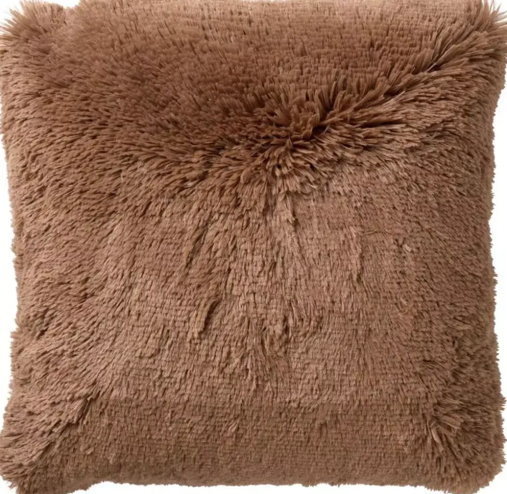 Dutch Decor kussen fluffy 45x45cm tobacco brown