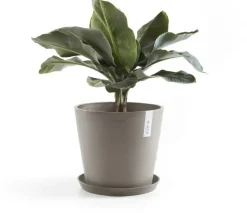 Ecopots kunststof bloempot amsterdam 25x22 cm taupe